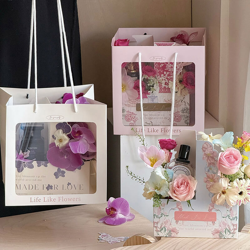 Paper Flower Gift Box, 10 Pcs