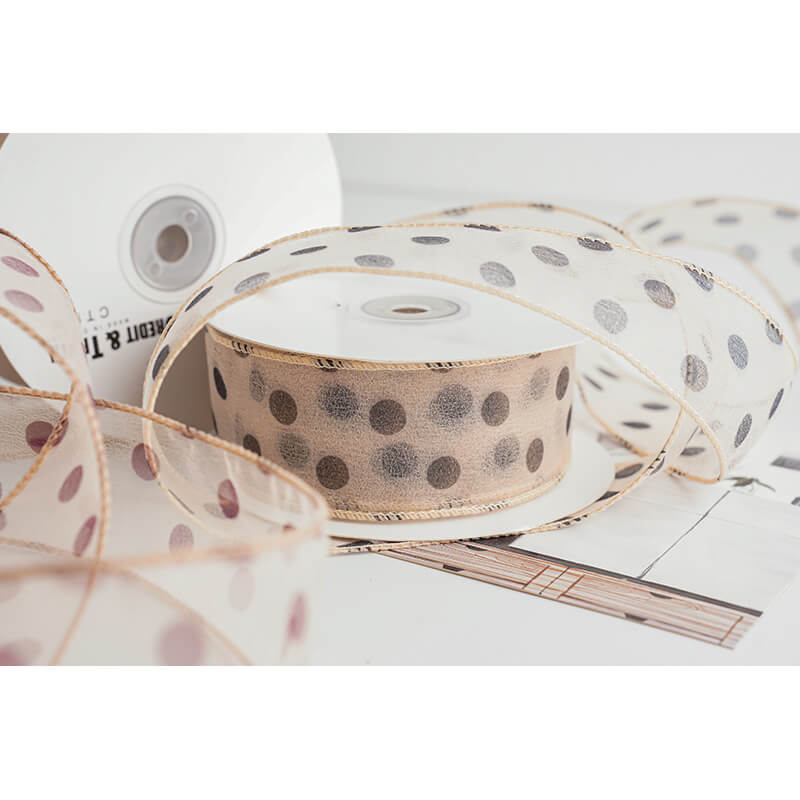 Wide Polka Dot Ribbon, 4 cm × 9 Yards