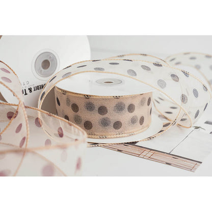 Wide Polka Dot Ribbon, 4 cm × 9 Yards
