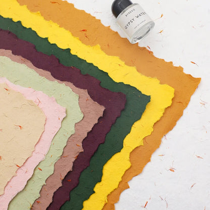 Hand-torn Petal Flower Wrapping Paper, 19.6 × 27.6 Inch, 4 Sheets