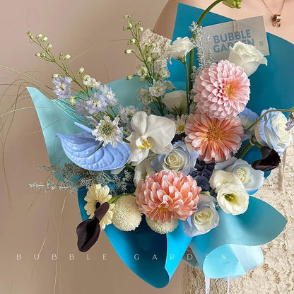 Boîte à fleurs ronde en velours 