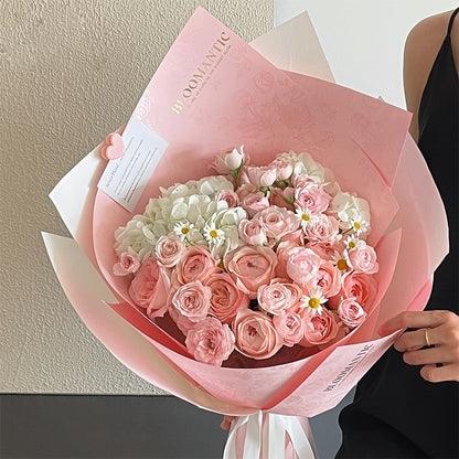 Boîte à fleurs ronde en velours 