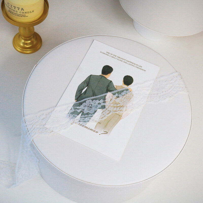 White Leather Round Gift Box