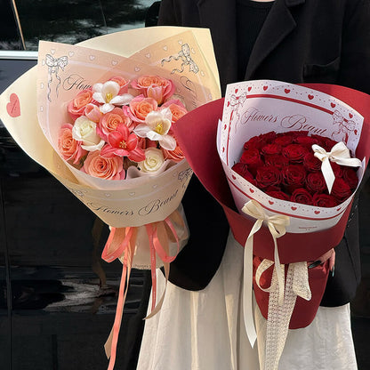 Flower Art Wrapping Paper, 15× 19.7 Inch, 10 Sheets