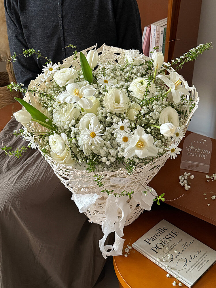 Boîte à fleurs ronde en velours 