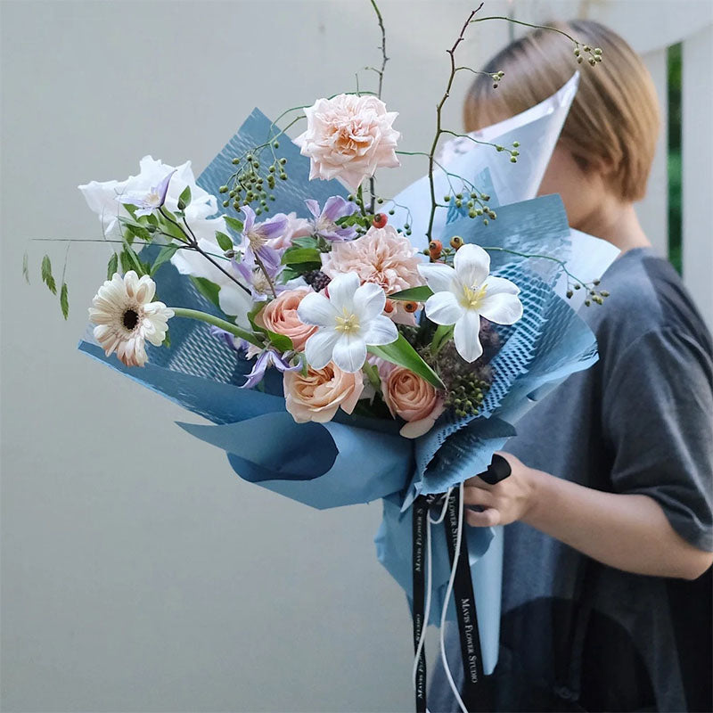 Papier d'emballage coréen coloré pour bouquets 