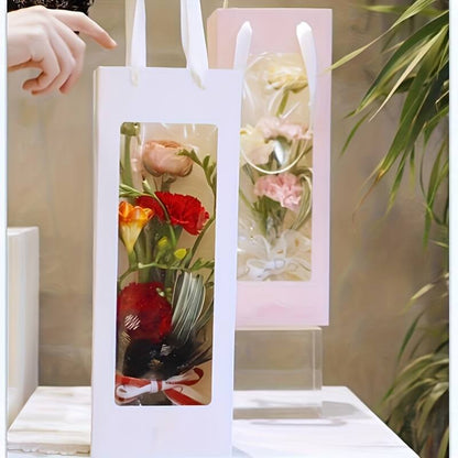 Sacs en papier à fleurs simples, 10 pièces