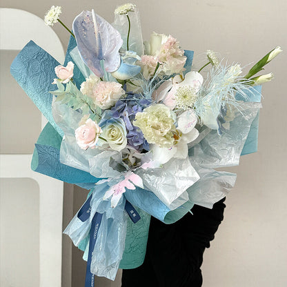 Gradient Wrinkled Texture Paper, 16.1 × 22.8 Inch, 5 Sheets