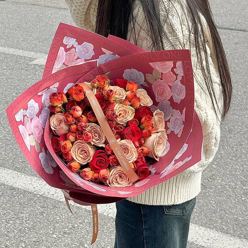 Boîte à fleurs ronde en velours 