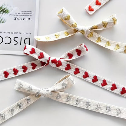 Embroidered Heart Ribbon
