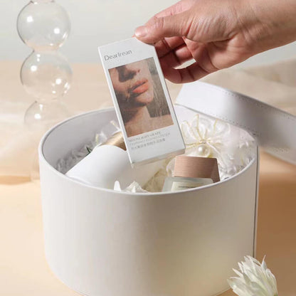 White Leather Round Gift Box