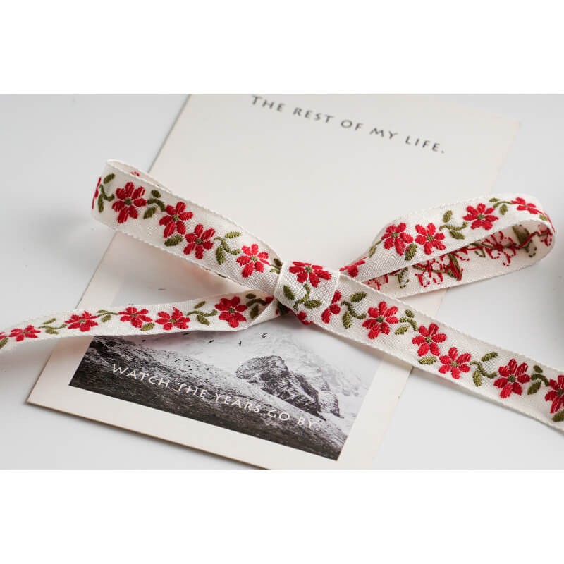 Embroidered Pastoral Bow Ribbon