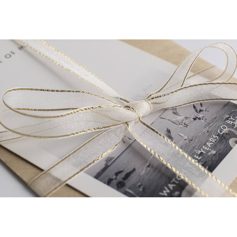 Gold-rimmed Bow Ribbon, 1 cm × 45 Yards