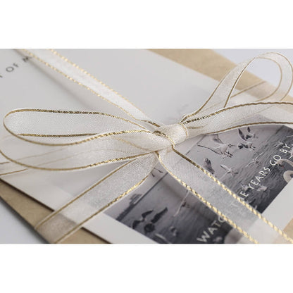 Gold-rimmed Bow Ribbon, 1 cm × 45 Yards