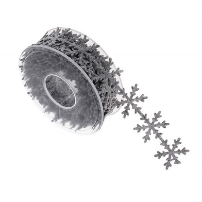 Snowflake Decorative Ribbon, 2.5 cm × 5 Yards