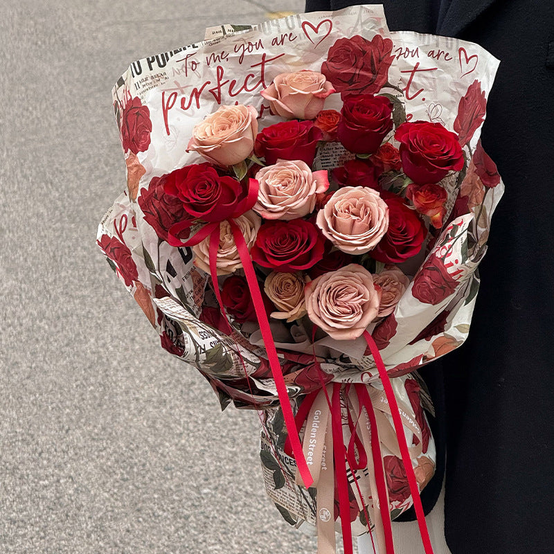 Papier d'emballage givré et imperméable pour fleurs coréennes 