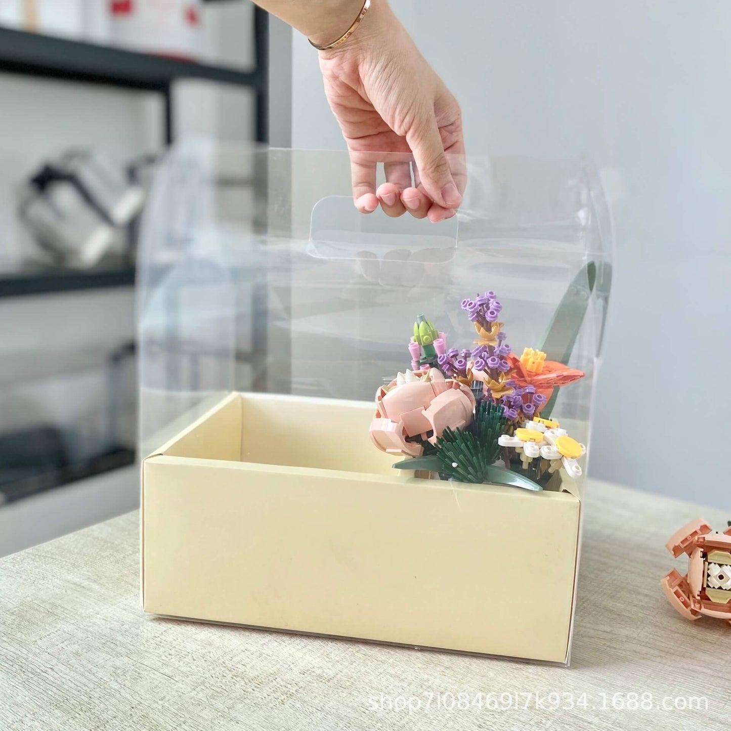 Transparent Flower Cake Box