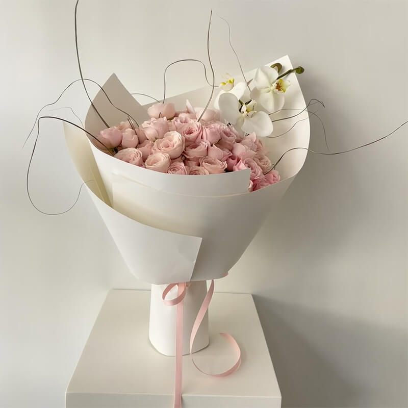 Boîte à fleurs ronde en velours 