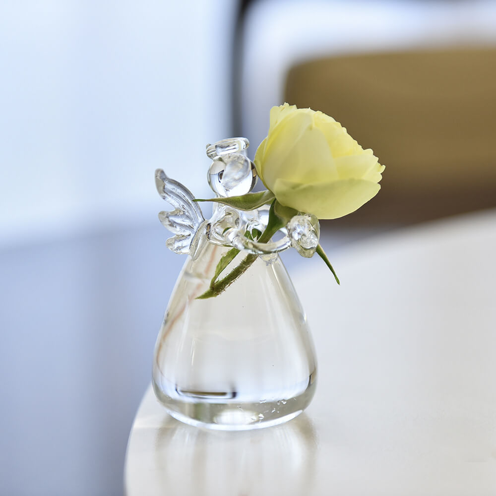 Glass Dried Flower Vase, 3.5 × 2 Inch