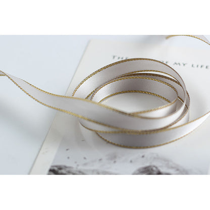 Gold Edge Packaging Ribbon, 1 cm × 45 Yards