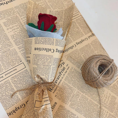 Newspaper Flower Wrapping Paper, 19.7''x27.6 Inch, 30 Sheets