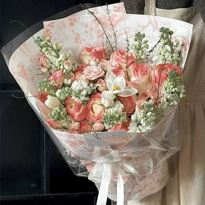 Flower Bouquet Printed Paper, 16.5 × 22.8 Inch, 20 Sheets