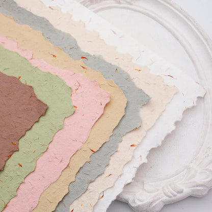 Hand-torn Petal Flower Wrapping Paper, 19.6 × 27.6 Inch, 4 Sheets