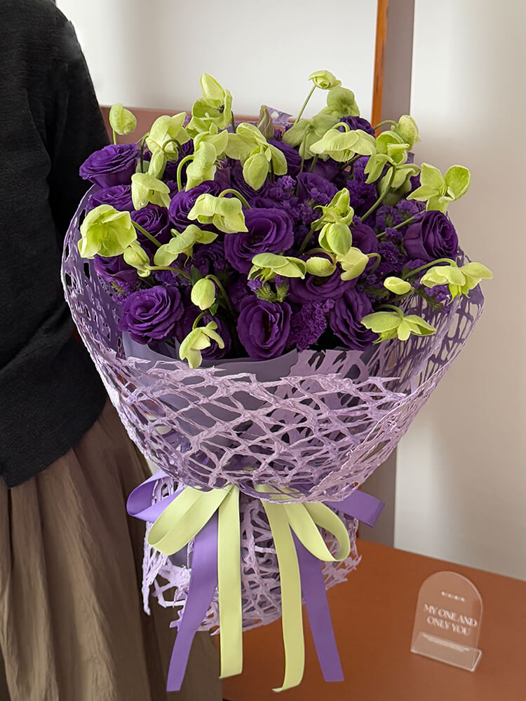 Boîte à fleurs ronde en velours 