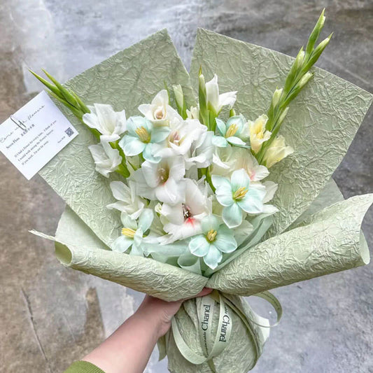 Boîte à fleurs ronde en velours 