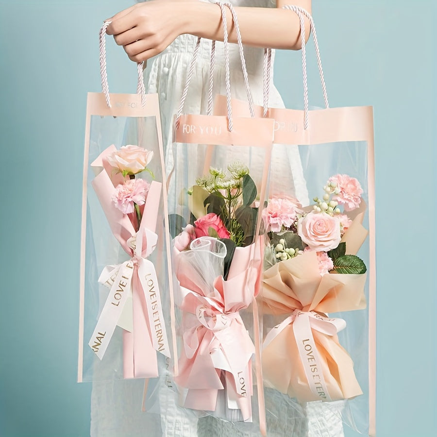 Transparent Floral Tote Bags