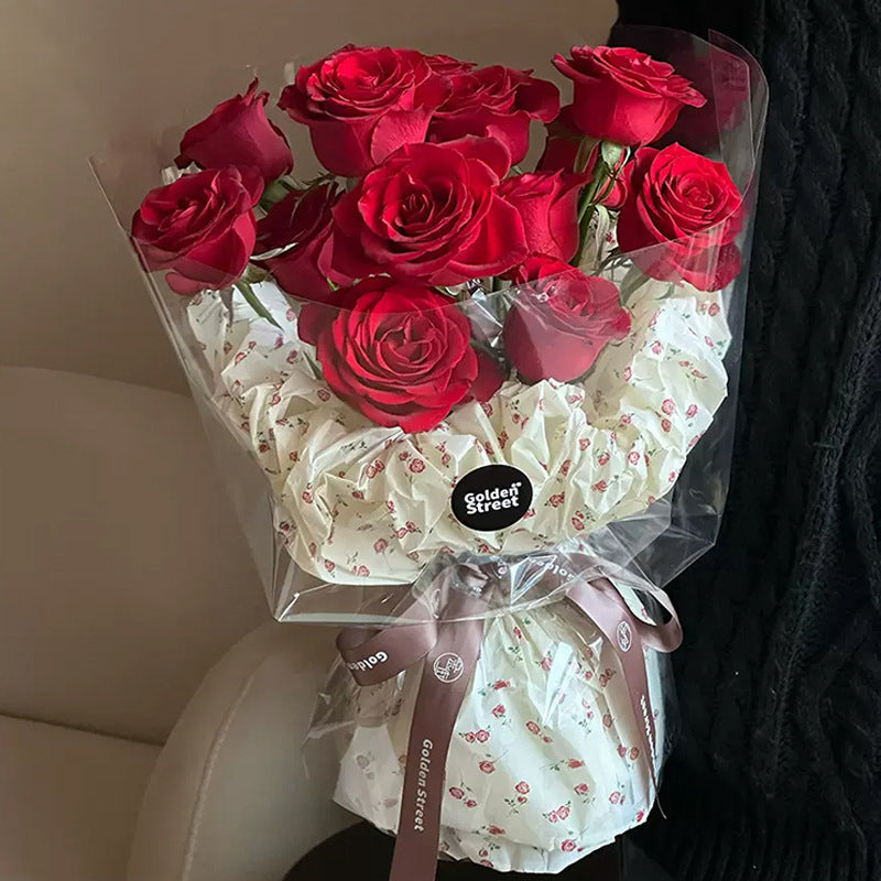 Caja de flores redonda de terciopelo 