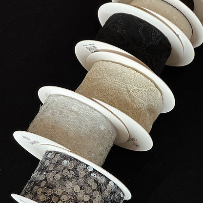 Black&White Lace Ribbon, 10 Yards