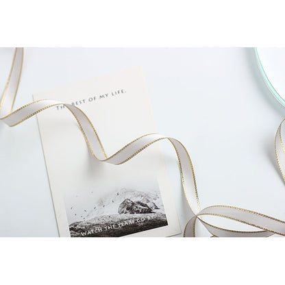 Gold Edge Packaging Ribbon, 1 cm × 45 Yards