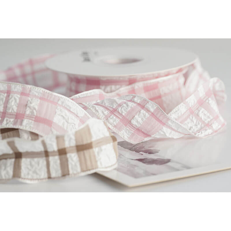 Textured Plaid Ribbon, 2.5 cm × 9 Yards