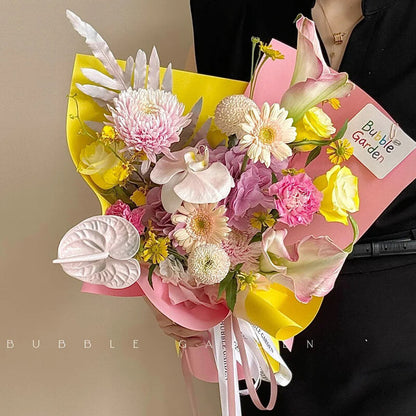 Boîte à fleurs ronde en velours 