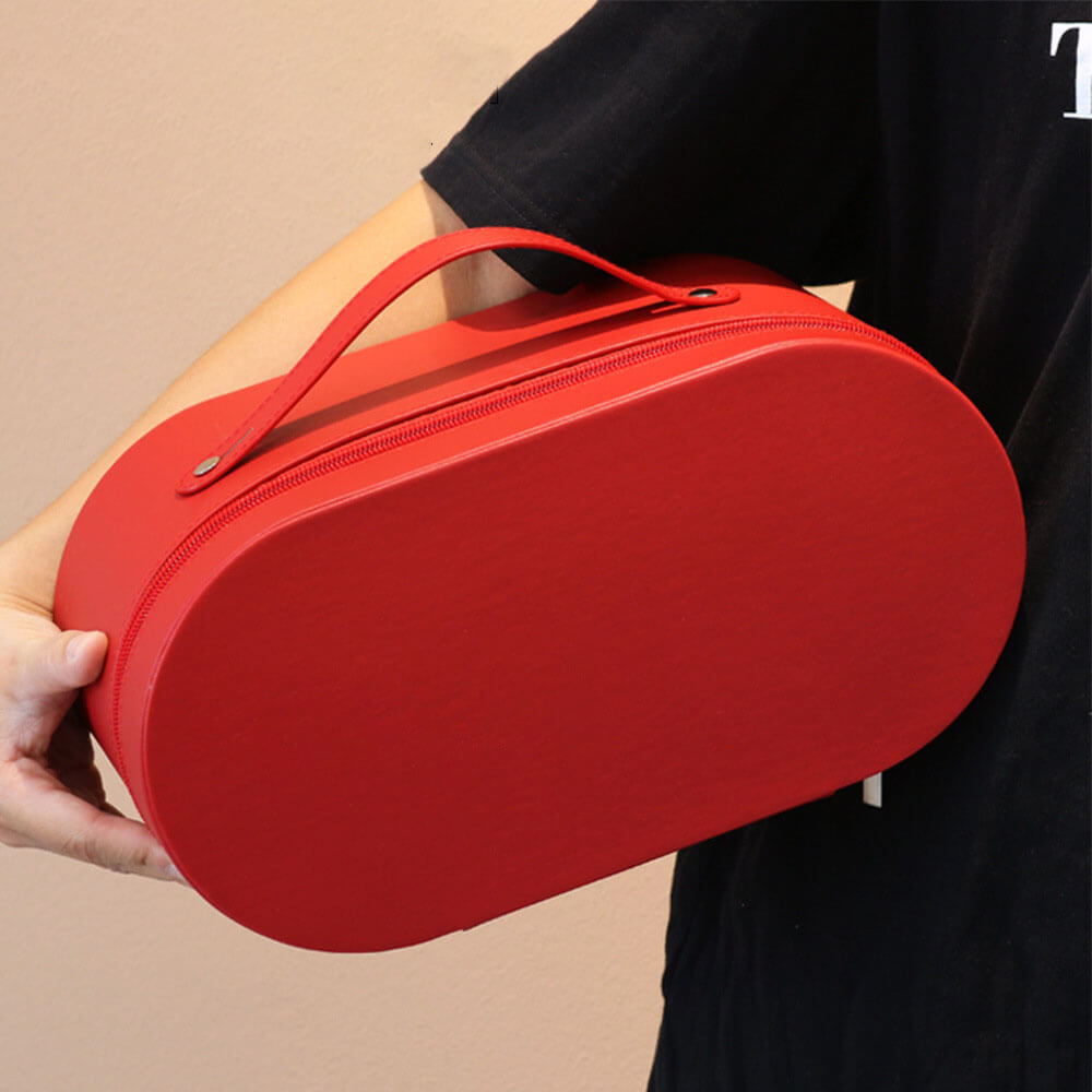 Caja de flores redonda de terciopelo 