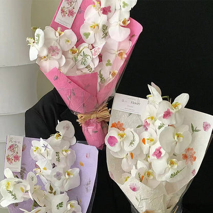 Floral Texture Wrapping Paper, 15.7 × 20.8 Inch, 5 Sheets