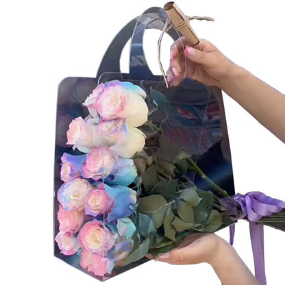 PET Transparent Flower Carrying Purse