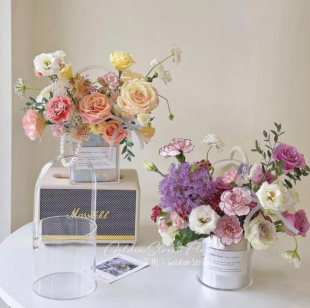 Sacs en papier à fleurs simples, 10 pièces