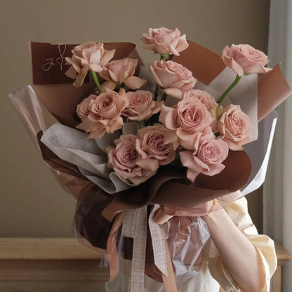 Boîte à fleurs ronde en velours 