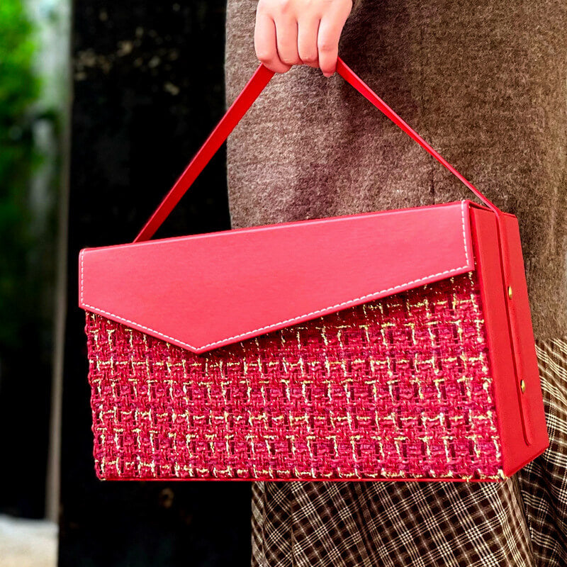 Caja de flores redonda de terciopelo 