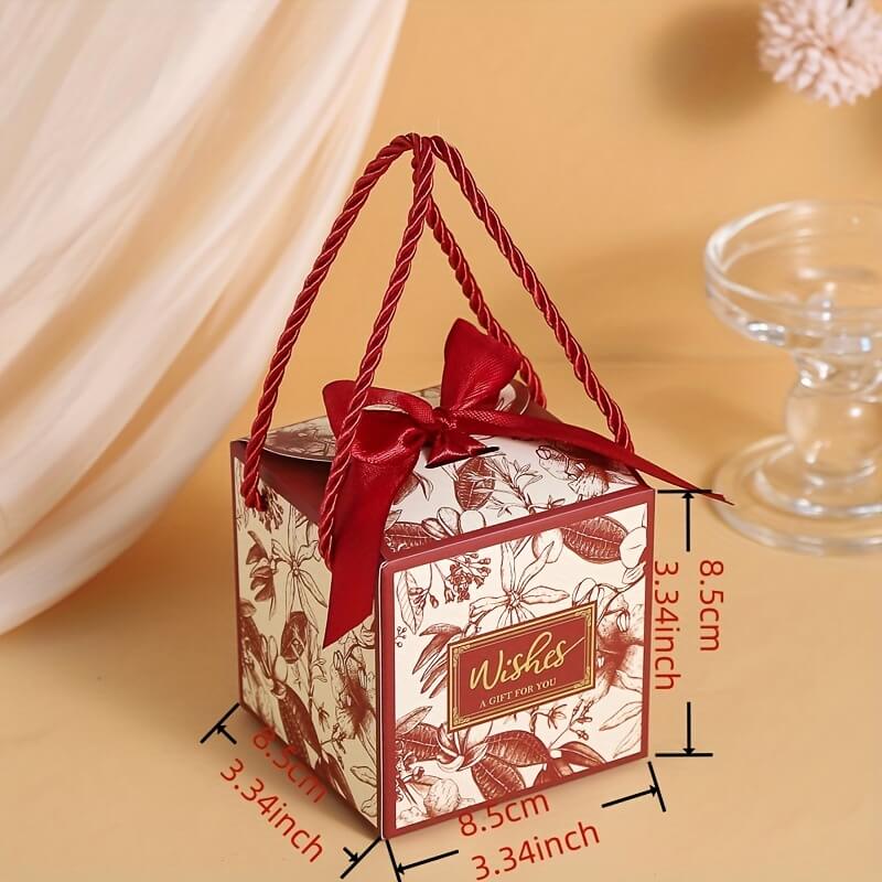 Floral Paper Gift Boxes with Ribbons