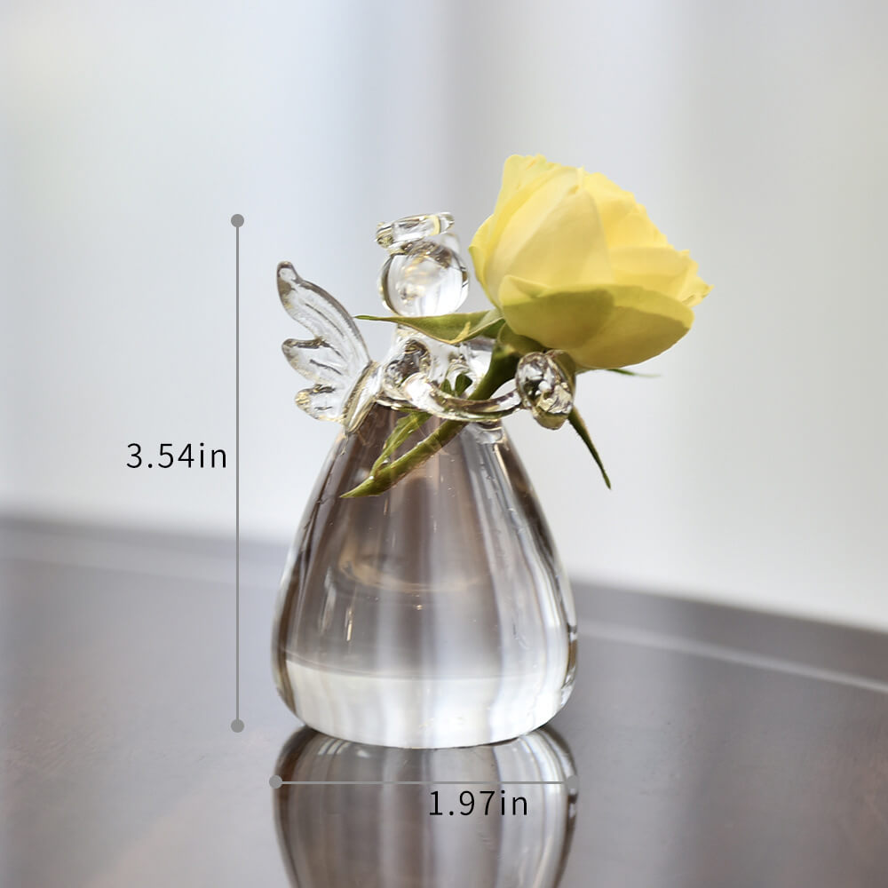 Glass Dried Flower Vase, 3.5 × 2 Inch