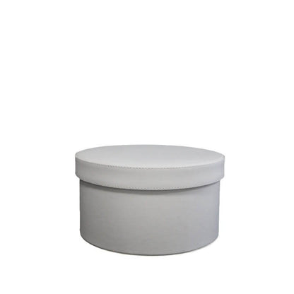 White Leather Round Gift Box