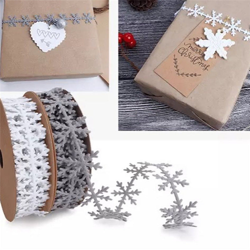 Snowflake Decorative Ribbon, 2.5 cm × 5 Yards