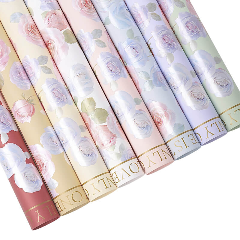 Art Flower Wrapping Paper, 22.5 × 22.5 Inch, 20 Sheets