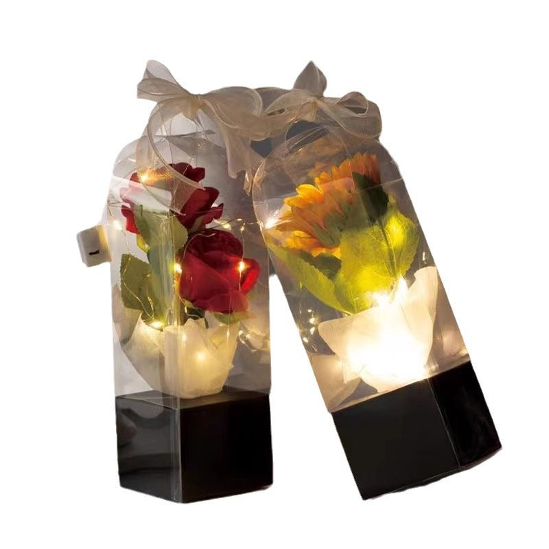 Transparent Panoramic Single Rose DIY Flower Box