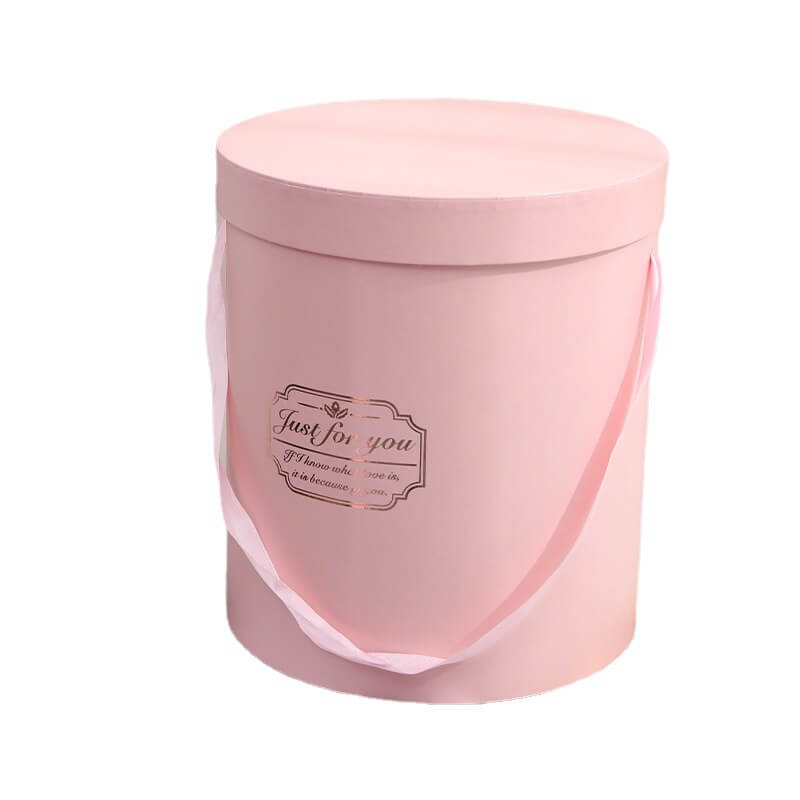 Caja de flores redonda de terciopelo 