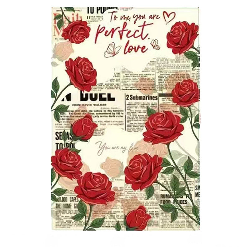 Valentine's Day Bouquet Wrapping Paper, 13.77''x19.68'' - 10 sheets