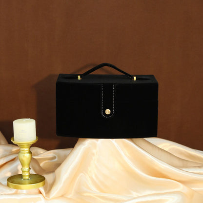 Caja de flores redonda de terciopelo 